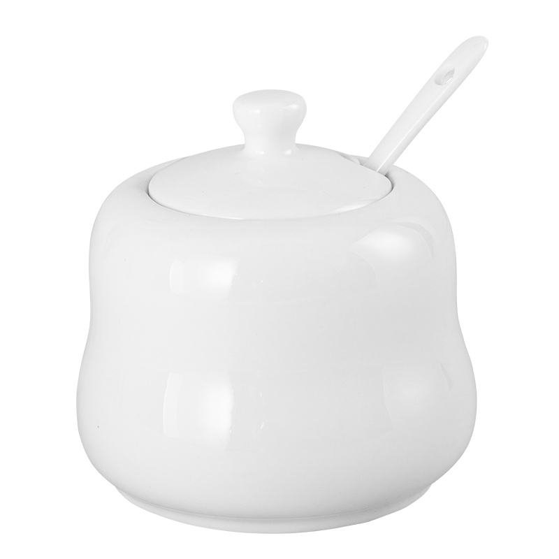

Cukiernica porcelanowa Ronnie biała z łyżeczką