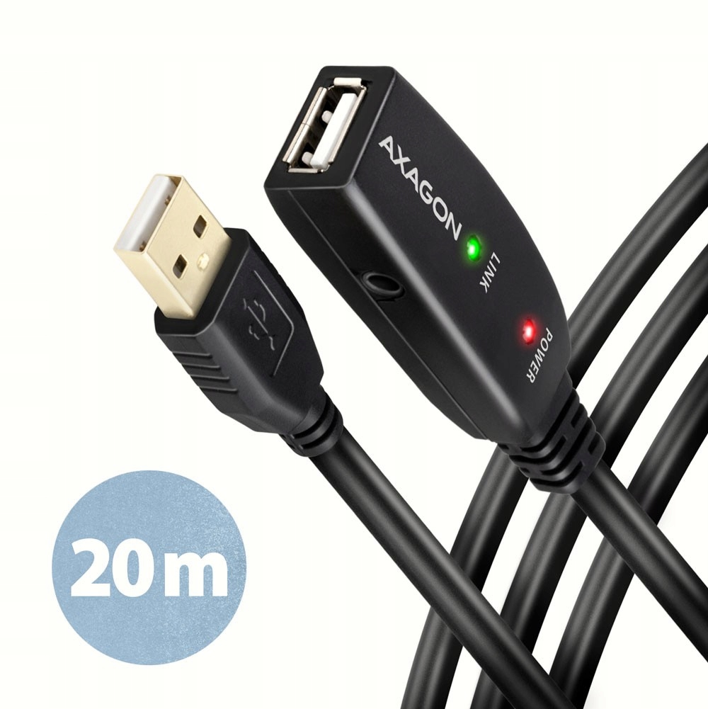 ADR-220 Usb 2.0 A-m -> A-f aktivní prodlužovací kabel/zesilovač 20 m