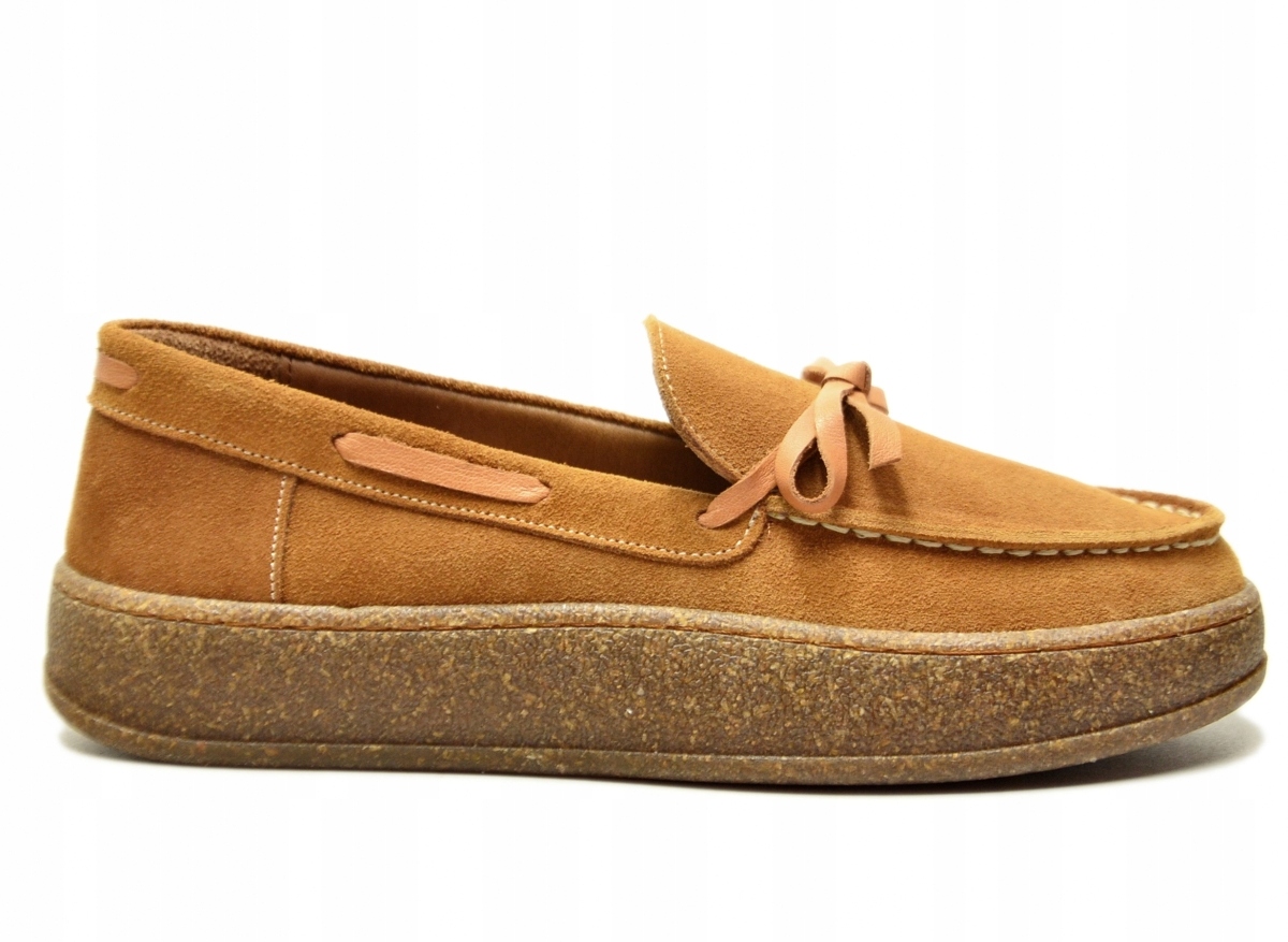 Mokasíny camel 38 kůže Verano 24721 kožené polobotky