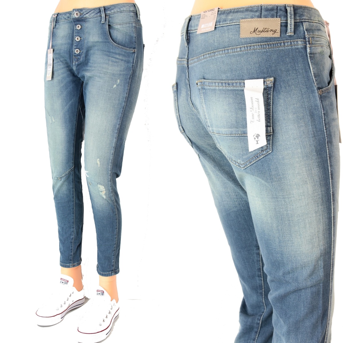 

Mustang Tapered Slim Jeansy Hight Rise 7/8 W29 L32
