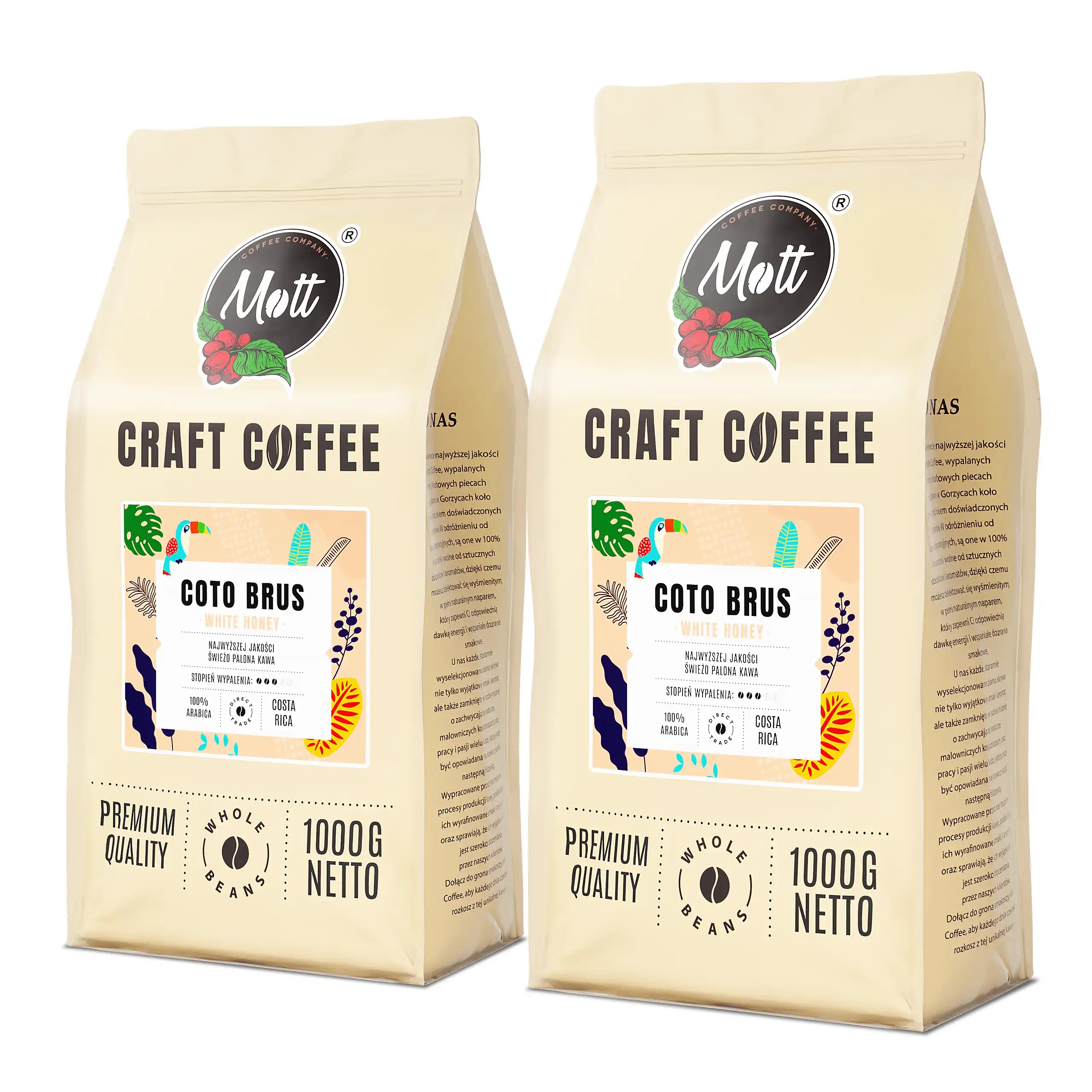 Kawa Zestaw 2x1kg Speciality Kostaryka White Honey 100% Arabica Słodka Moc