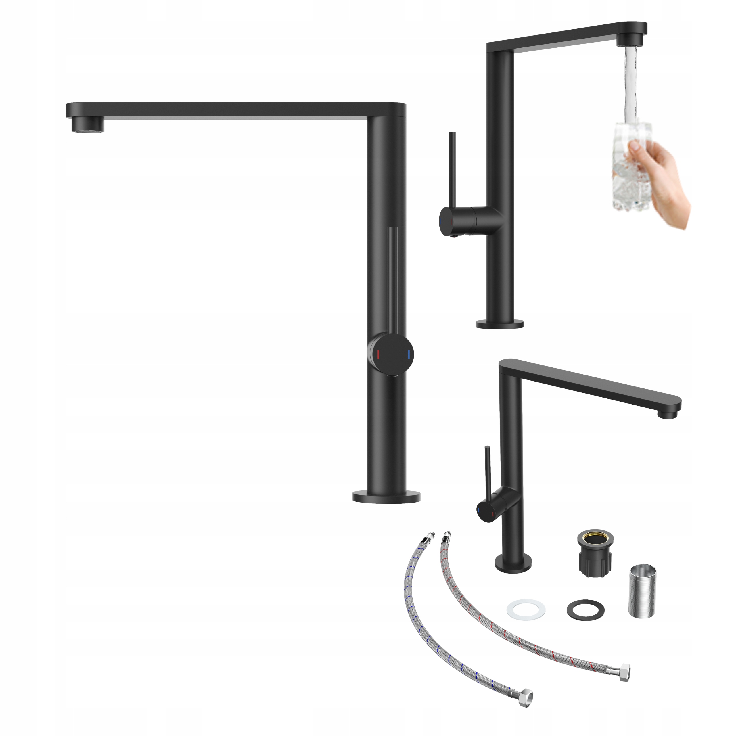 Kuchynská batéria výtokový kuchynský kohútik Velmo čierna