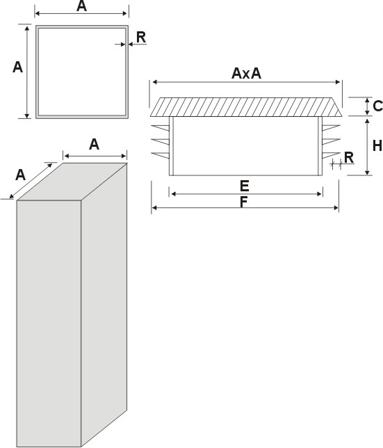 Zaślepka 60x60 Biała korek zatyczka dekielek profil Szybka Dostawa Producen Kod producenta ZK 60x60 BIała
