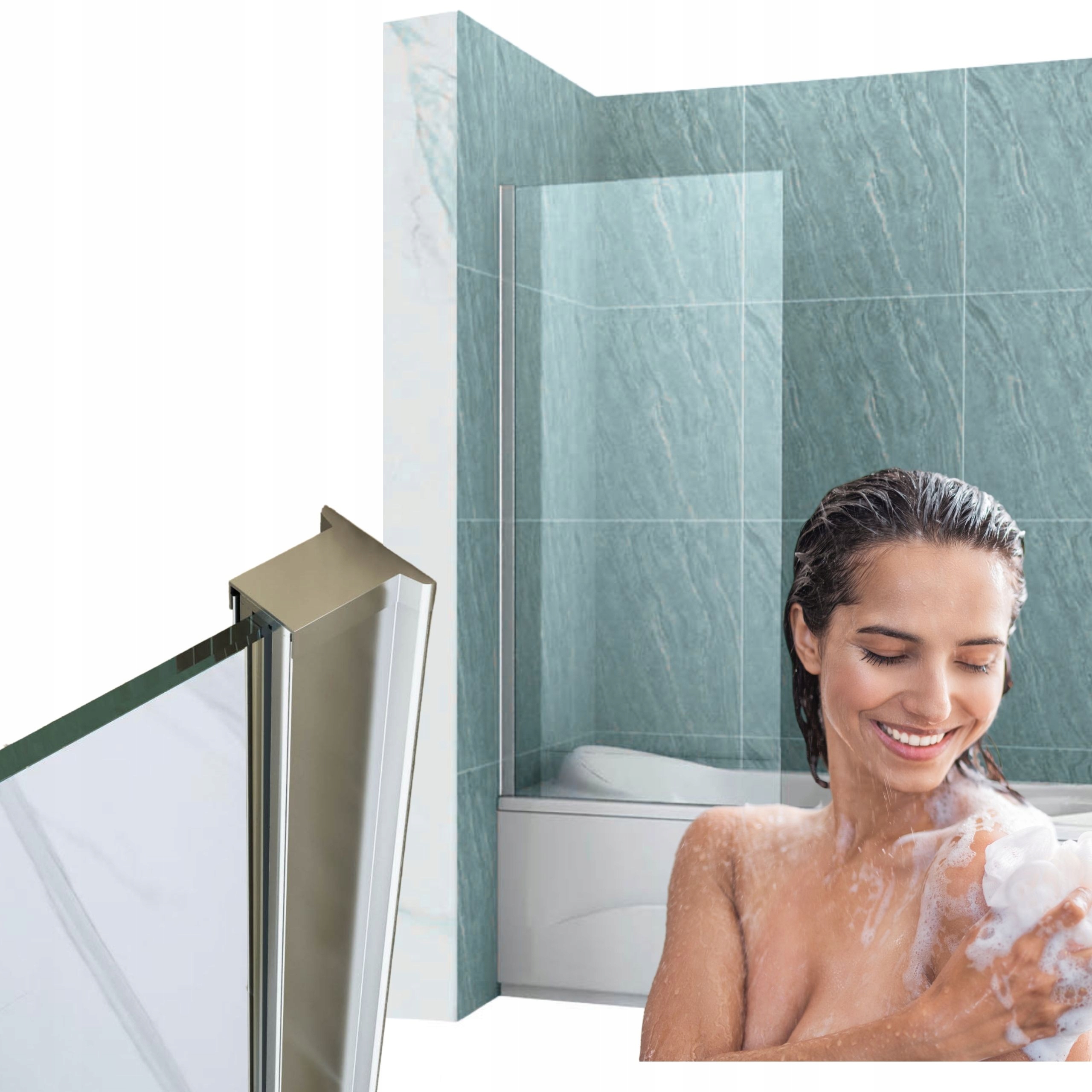 Paraván Vannový Aston 1-KŘÍDLOVÝ 60X150 Fix Chrom