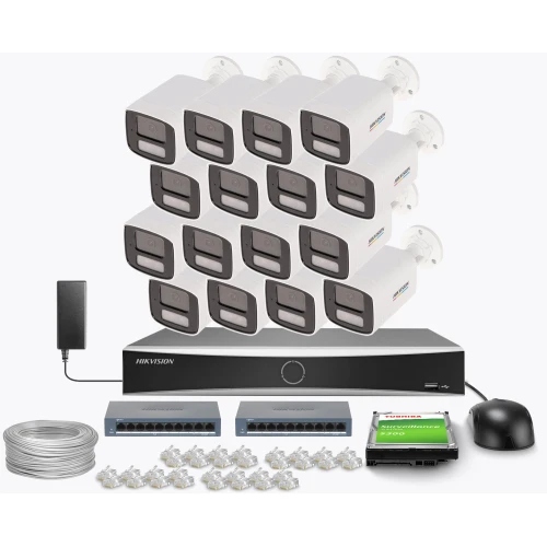 Sada na monitorovanie Hikvision 16x DS-2CD1T67G2H-LIU 2.8mm, 6Mpx, Ir+led
