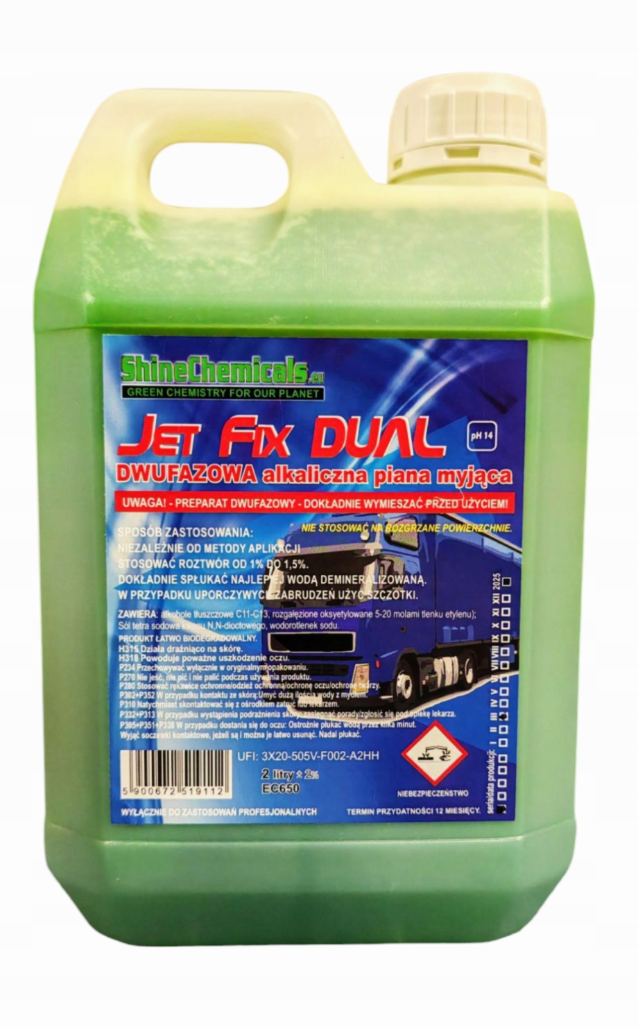Piana Aktywna Dimer Dwufazowa Alkaiczna Piana Myjąca Jet Fix Dual 2L