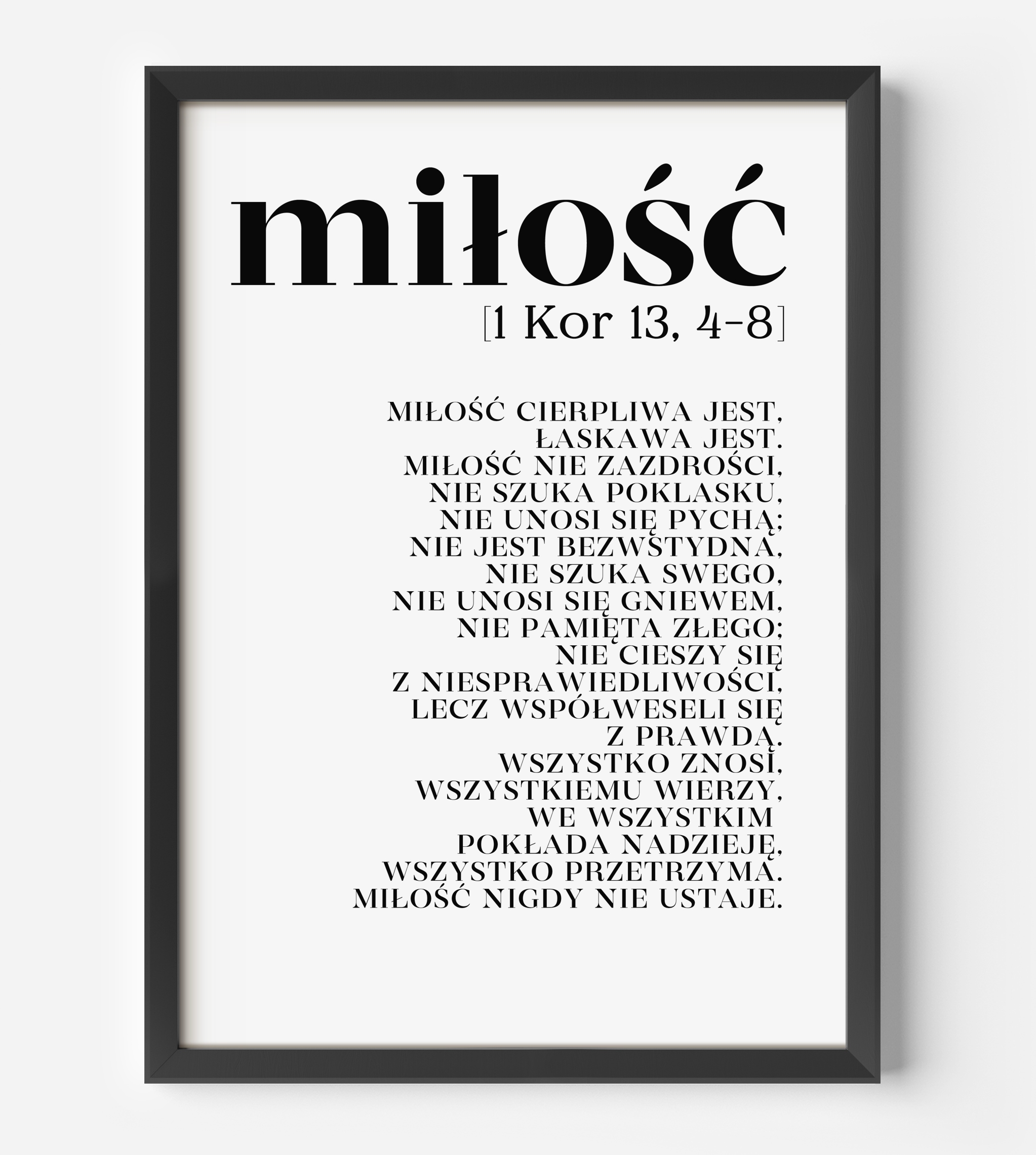 Hymn o miłości 1 LIST do KORYNTIAN A4 + ramka ŚLUB