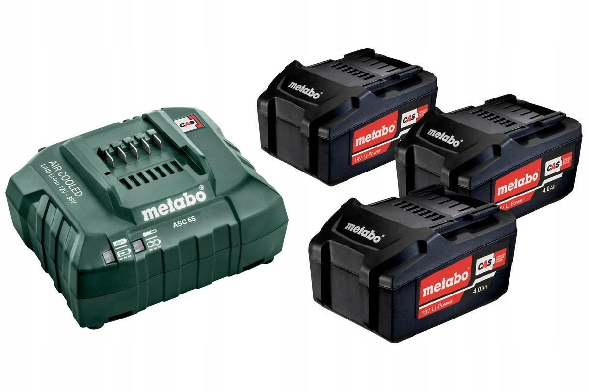 Metabo Sada Akumulátorů 3x4.0Ah Nabíječka Asc 55