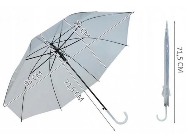 PARASOL PARASOLKA TRANSPARENTNA PRZEZROCZYSTA ŚLUB Marka inna