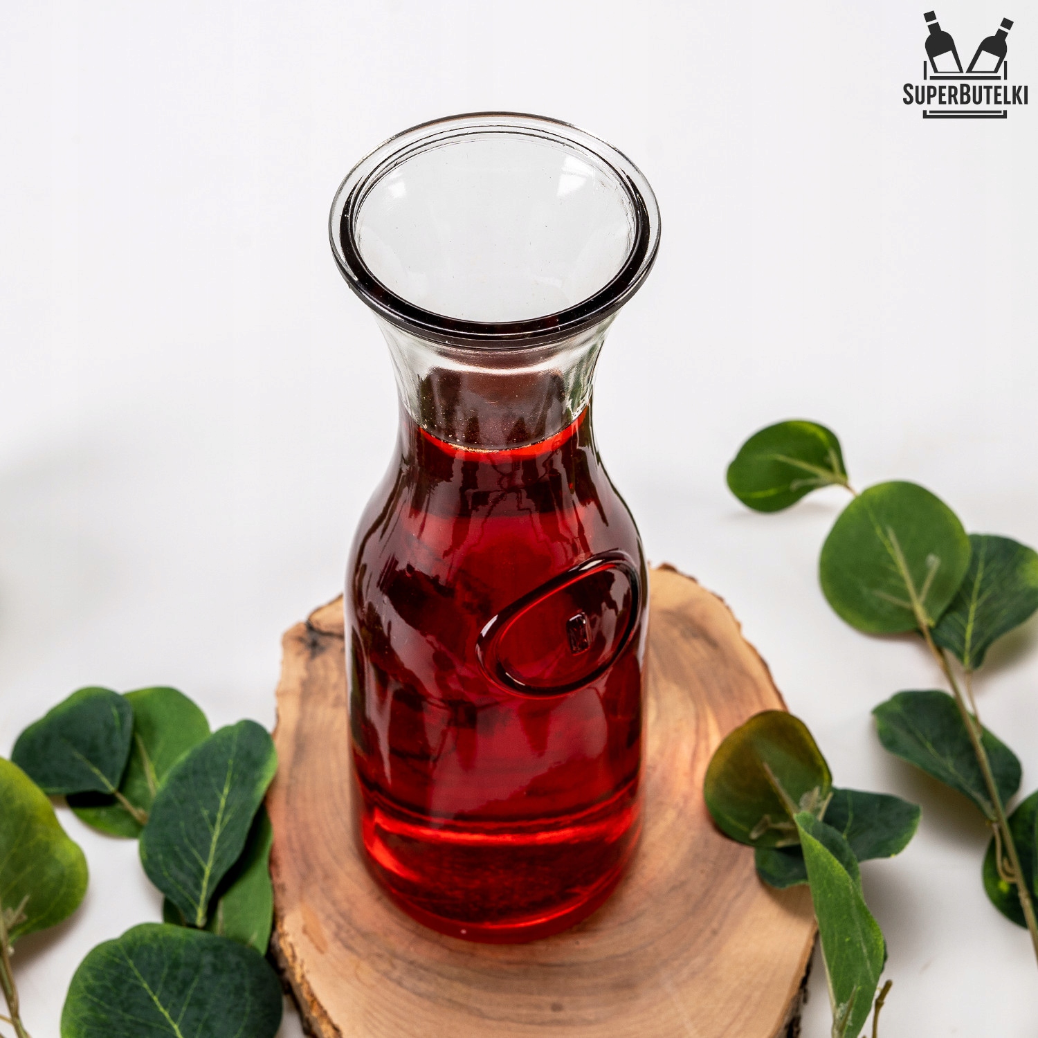 Dzbanek szklana karafka na wodę sok napoje wino 1l 1000 ml butelka Linia karafka na wodę 1 L