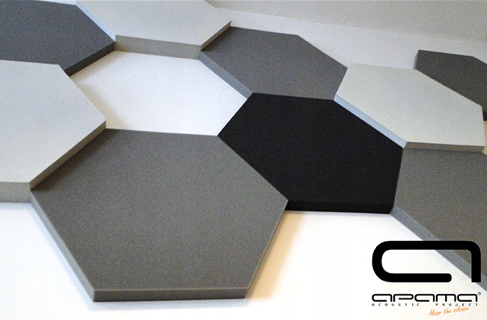 Panel wygłuszający SZEŚCIOKĄT 2cm SAMOPRZYLEPNY Szerokość produktu 50 cm