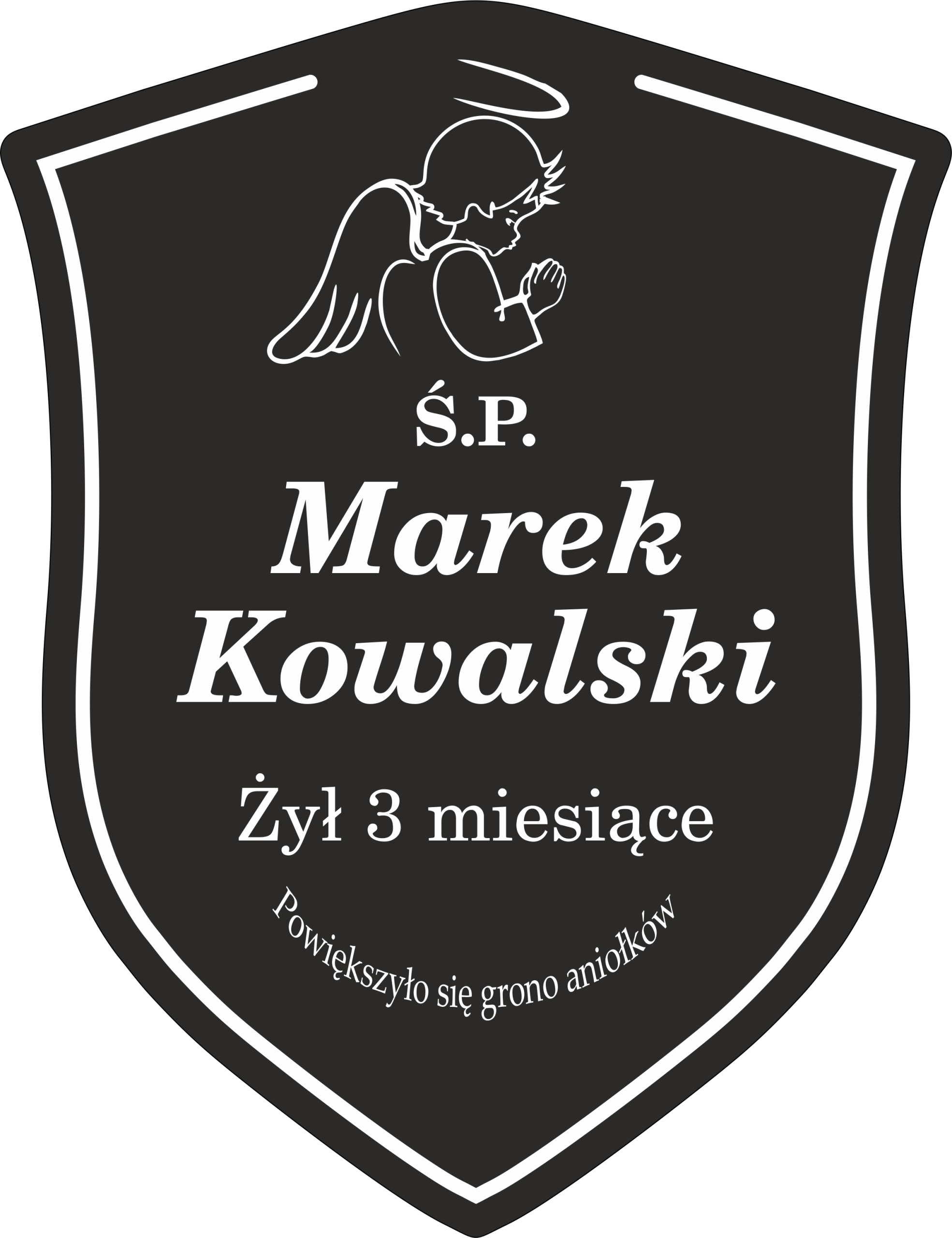 

Tablica nagrobna tabliczka na grób na krzyż 26x20