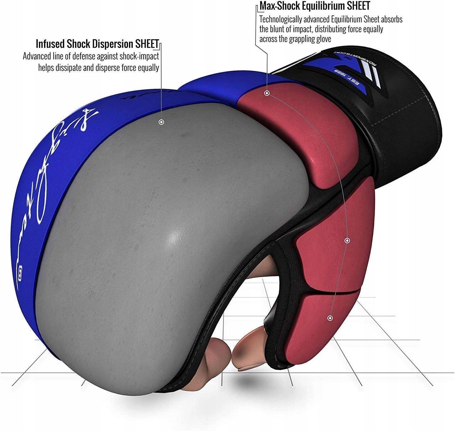 XL RDX REX T6 - RĘKAWICE DO MMA SPARINGOWE CZERWONE XL 3055 Marka RDX