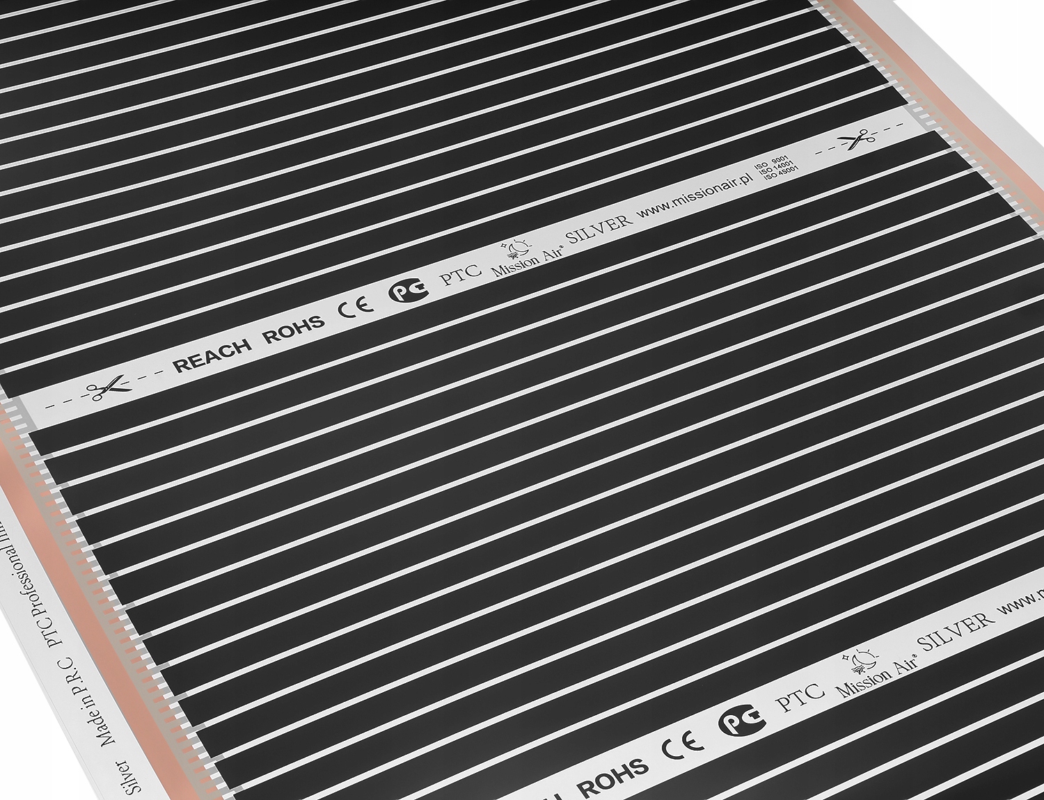 ZESTAW Mission Air Folia Mata Grzewcza PODCZERWIEŃ 50cm I 160W/m² 2,5m² PTC Długość 5 m