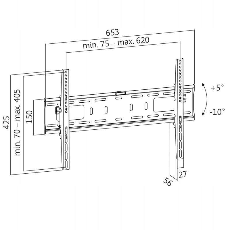 Uchwyt ścienny LCD/LED VESA, 37-70', max. 50kg Model BP0018