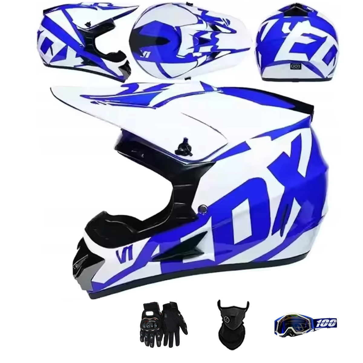 Motocyklová Přilba Lehká Enduro Quada Brýle Rukavice Maska XL