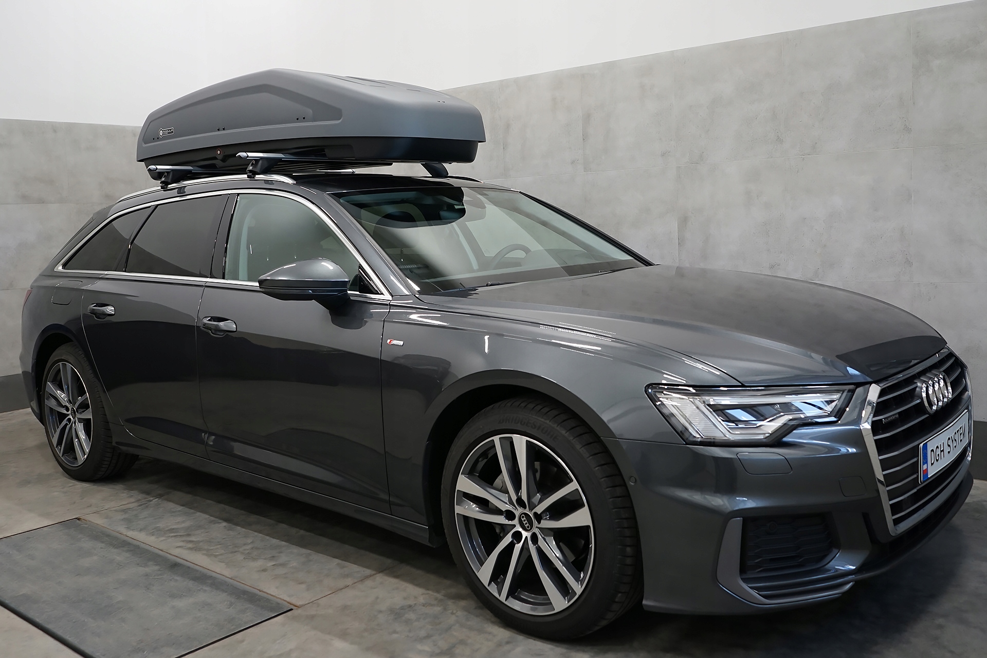 EVO 550L GREY 3D BOX BOKS KUFER TRUMNA BAGAŻNIK DACHOWY NA DACH NARTY WÓZEK Długość 206 cm