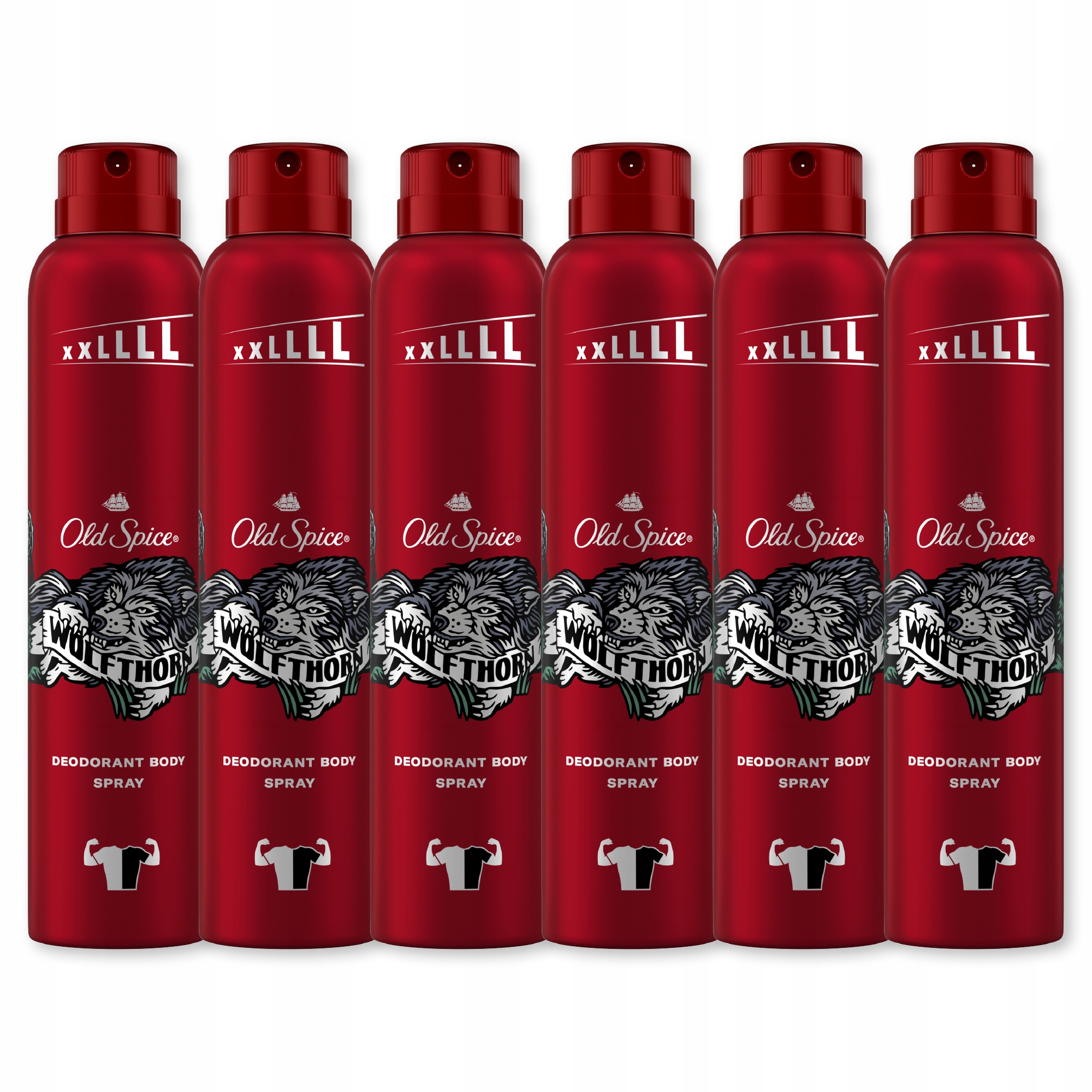 Old Spice Wolfthorn Pánský deodorant ve spreji, 6 x 250 ml