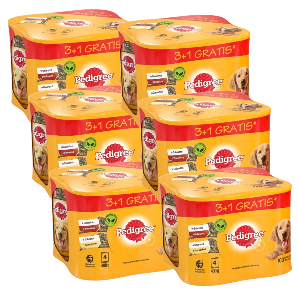 Pedigree Kuřecí hovězí maso v želé 4 x 400 g x 6 kusů