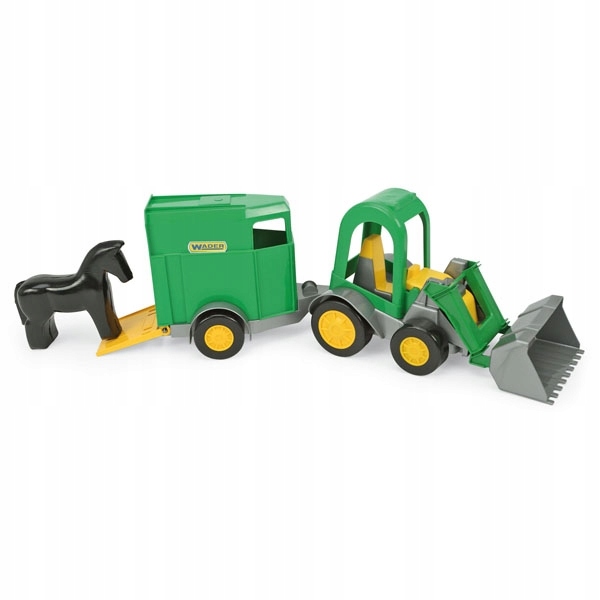 TRAKTOR-ŁADOWARKA FARMER Z PRZYCZ NA KONIA Wader Wiek dziecka 4 m +