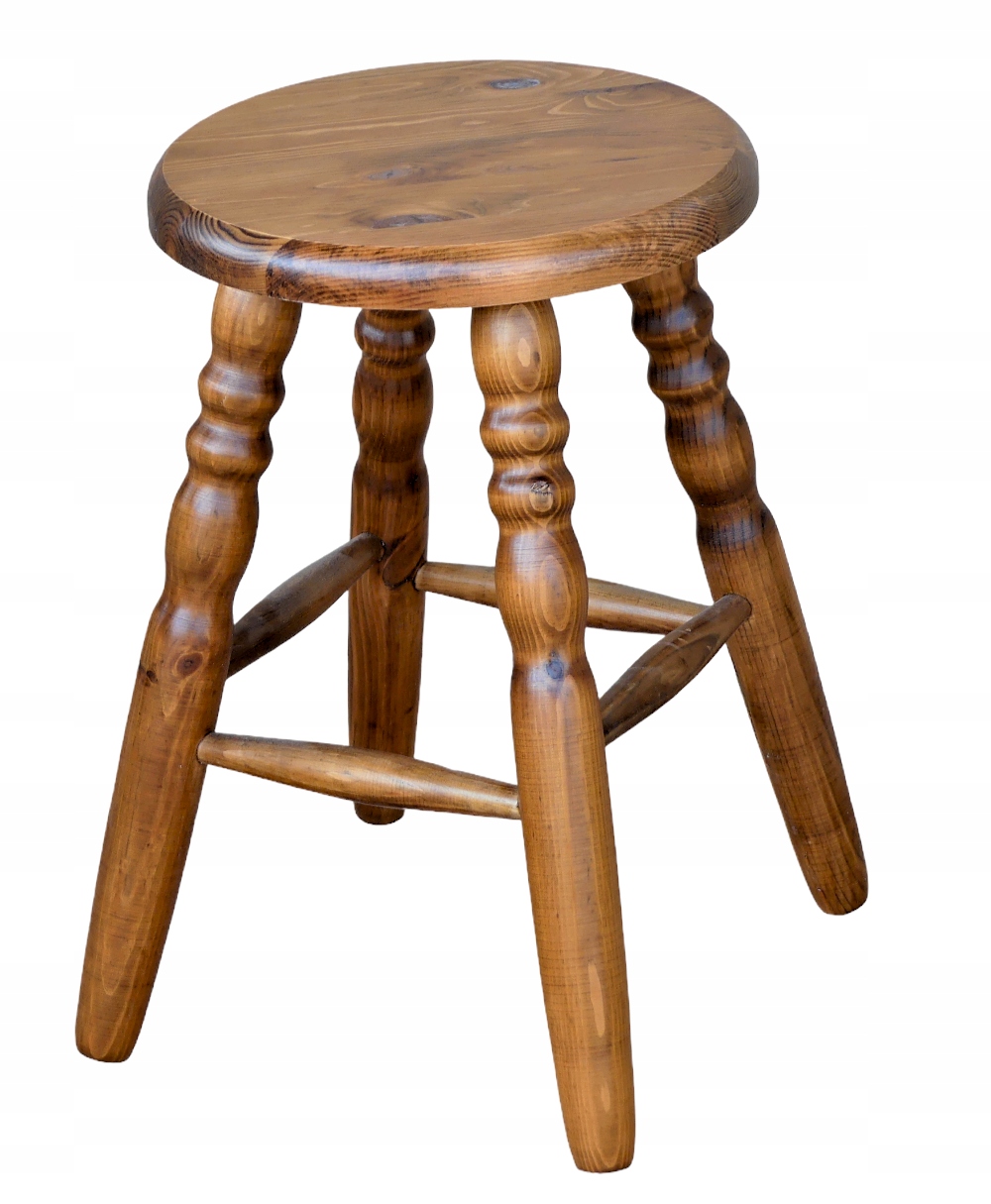 TABORET KUCHENNY DREWNIANY TOCZONY OKRĄGŁY dąb Kod producenta TAB-01 DĄB