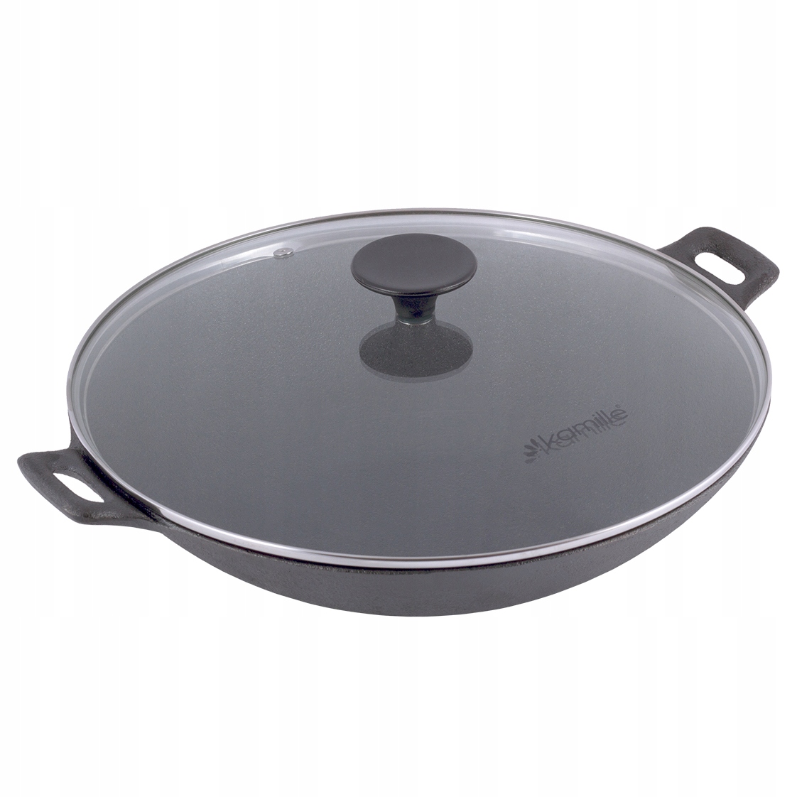 WOK ŻELIWNY PATELNIA GŁĘBOKA POKRYWA 30cm Stan opakowania oryginalne