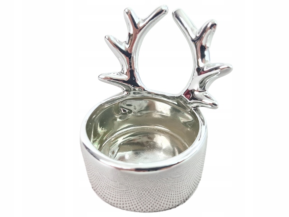 

Świecznik świąteczny srebrny ceramiczny 7 cm