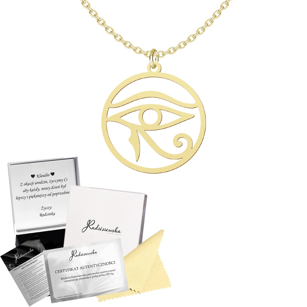 Zlatý Náhrdelník Oko Horuse Stříbro 925 Talisman Amulet Dárek K Přání