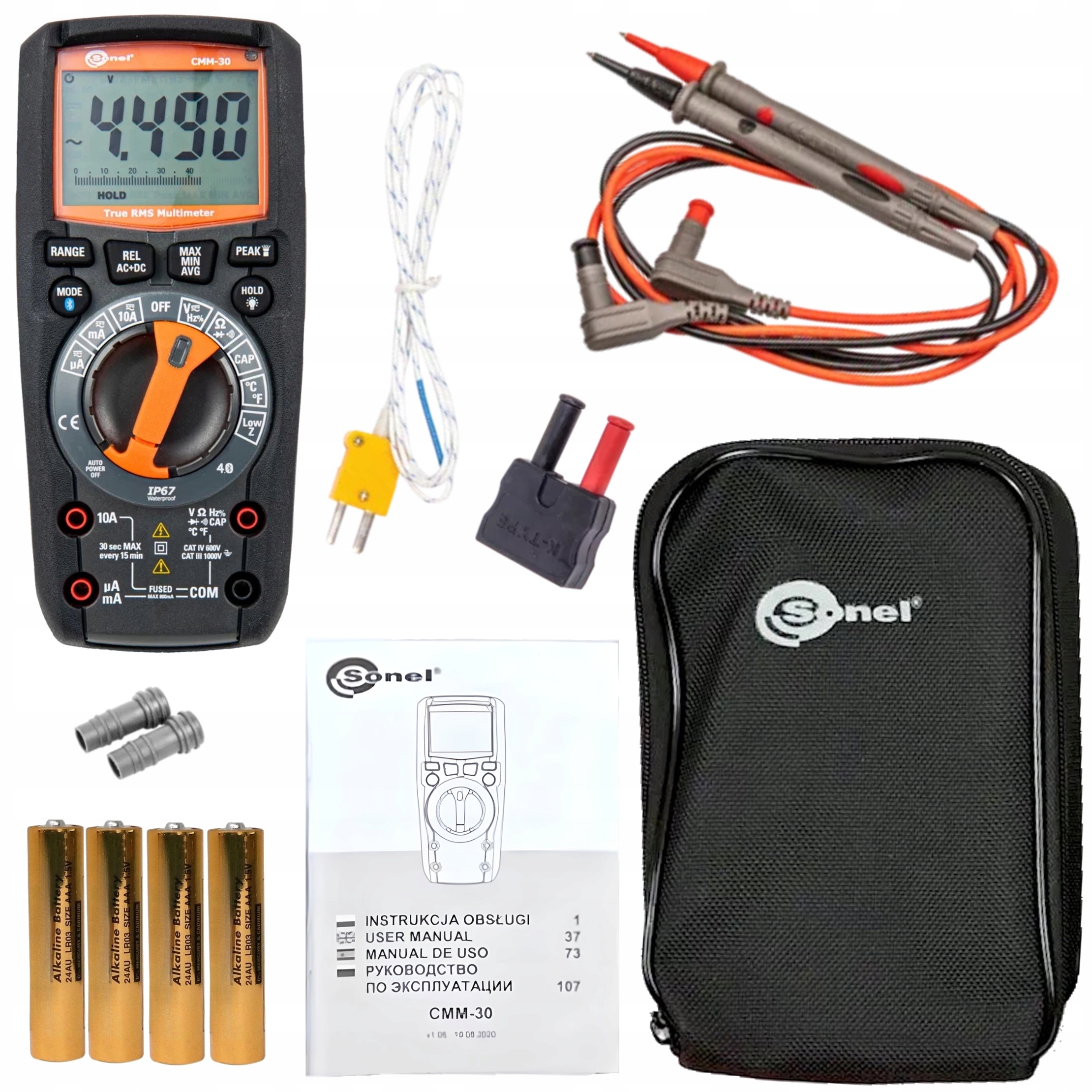 Sonel Multimeter Priemyselný ručný merač 11 funkcií Sada CMM-30