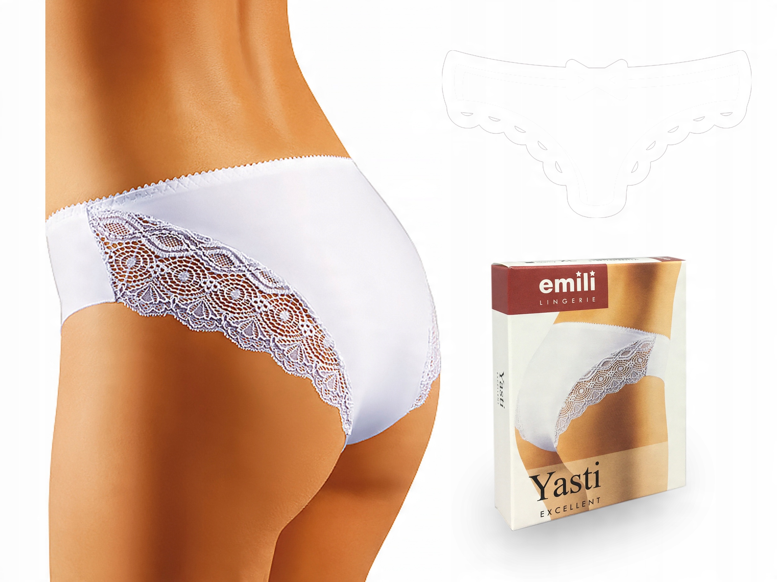 

Emili Yasti Koronkowe Figi Microfibra biały L
