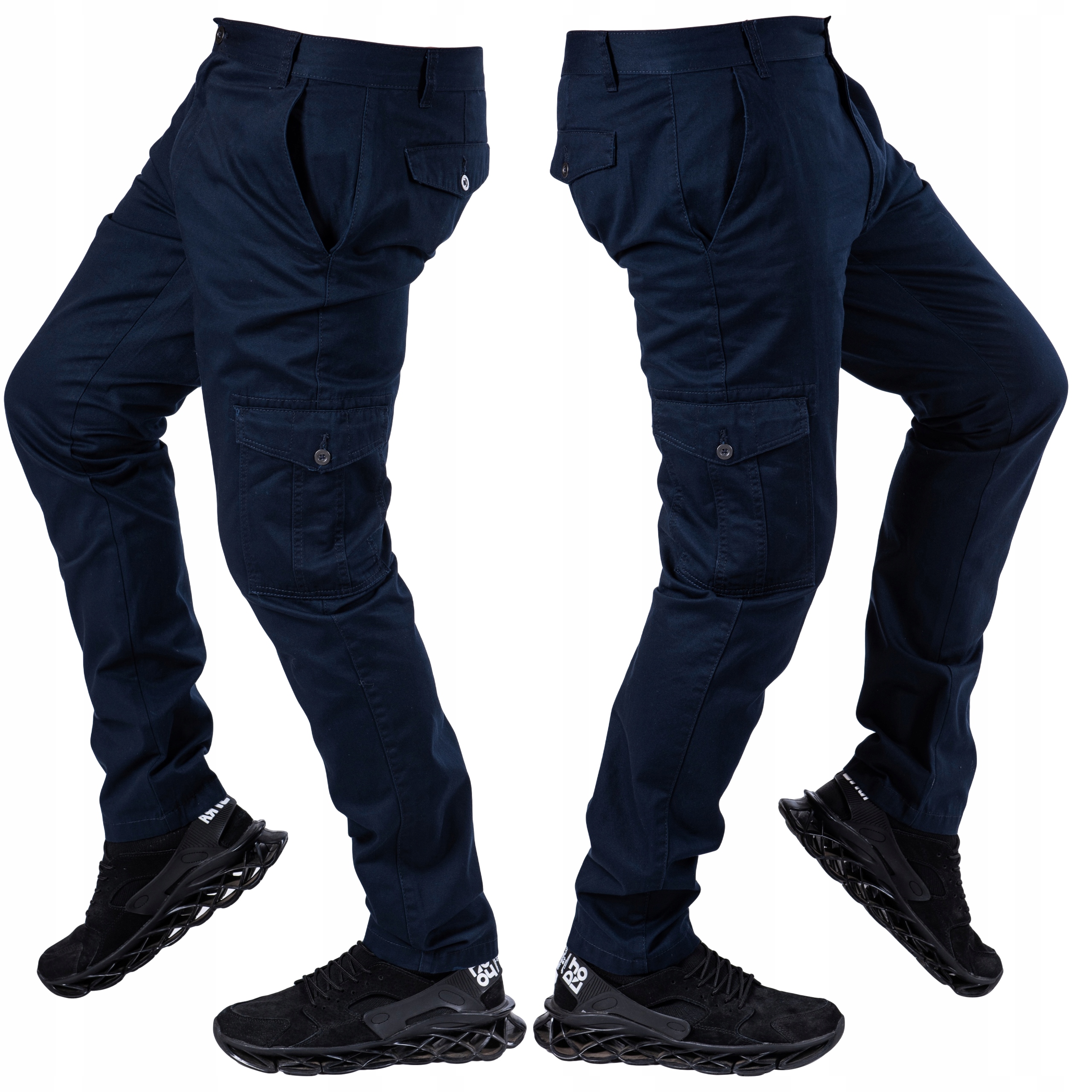 

R.40 Pas 104cm granatowe materiałowe bojówki Aarao