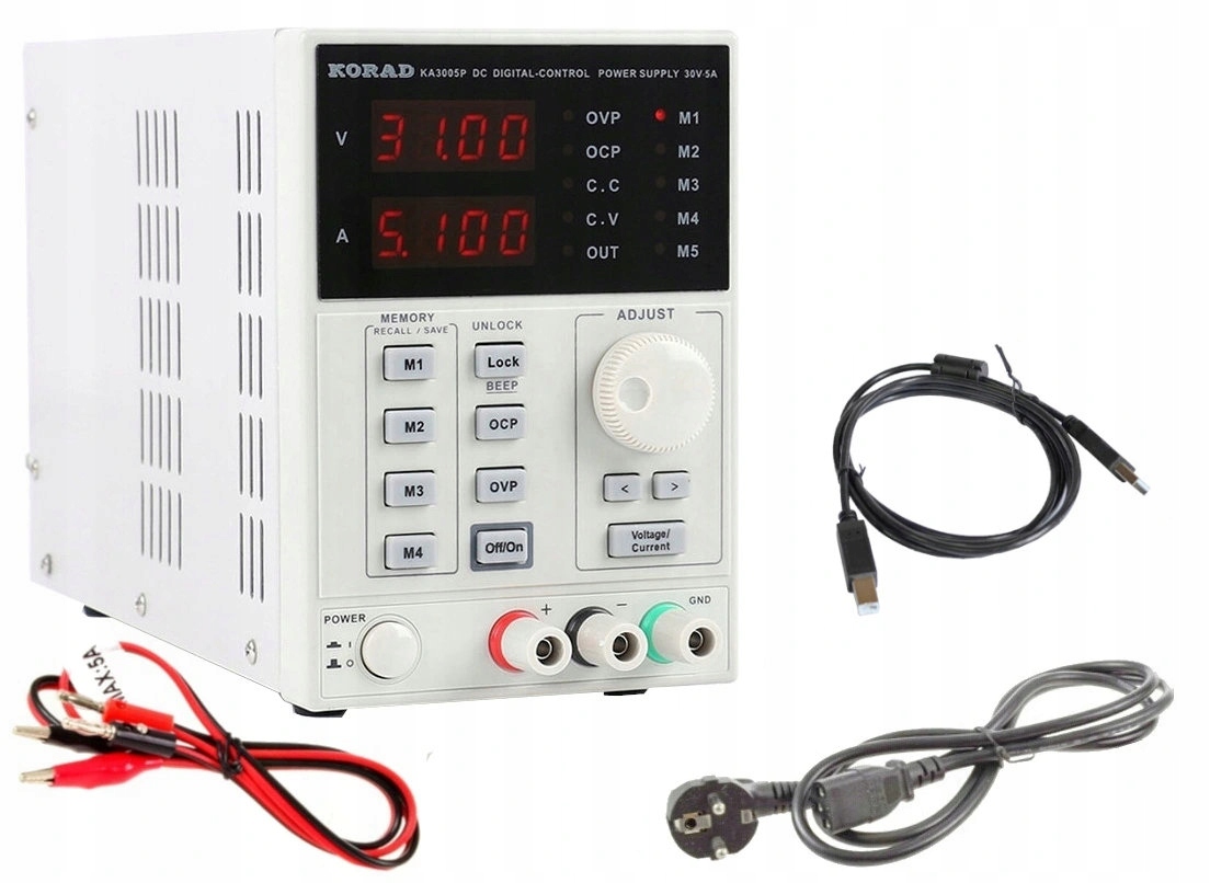 

Korad KA3005P 30V5A Zasilacz Lab. 5xPamięć +usb-pc
