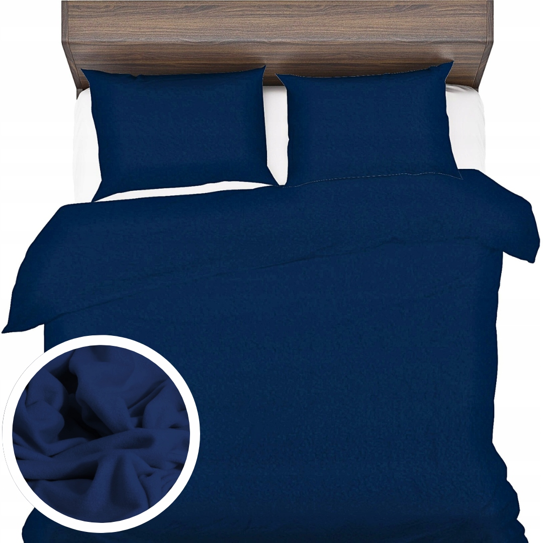 Povlečení Polarové 160x200+2x70x80 Fleece měkké, teplé, tmavě modré, podzim zima