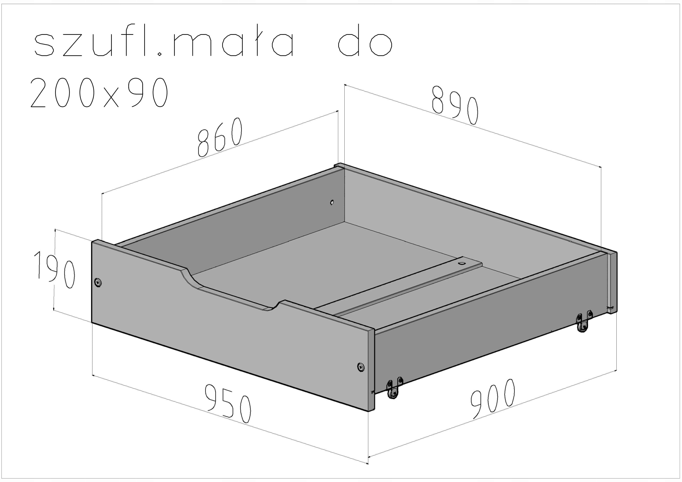 Podwójne szuflady do łóżek 200x90 NIKOLA i ZOSIA Kod producenta 10476069587