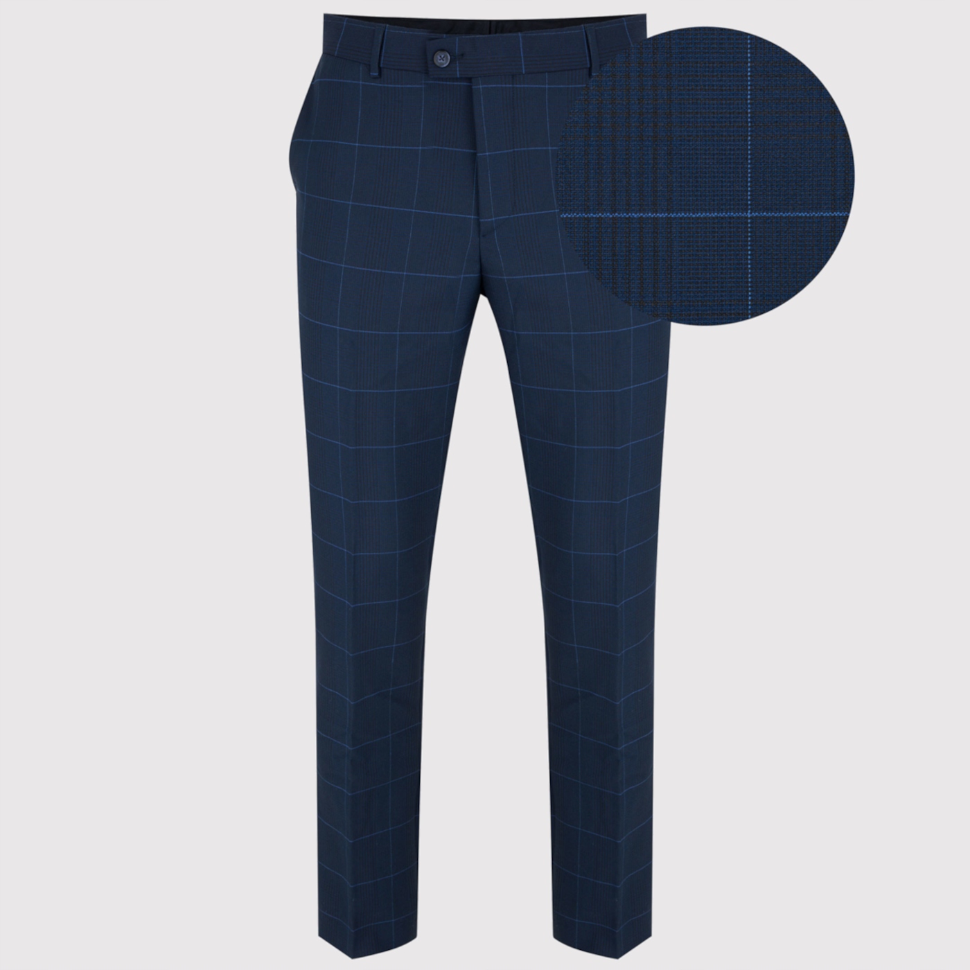 Tmavě modré pánské kostkované oblekové kalhoty Pako Lorente 182/116
