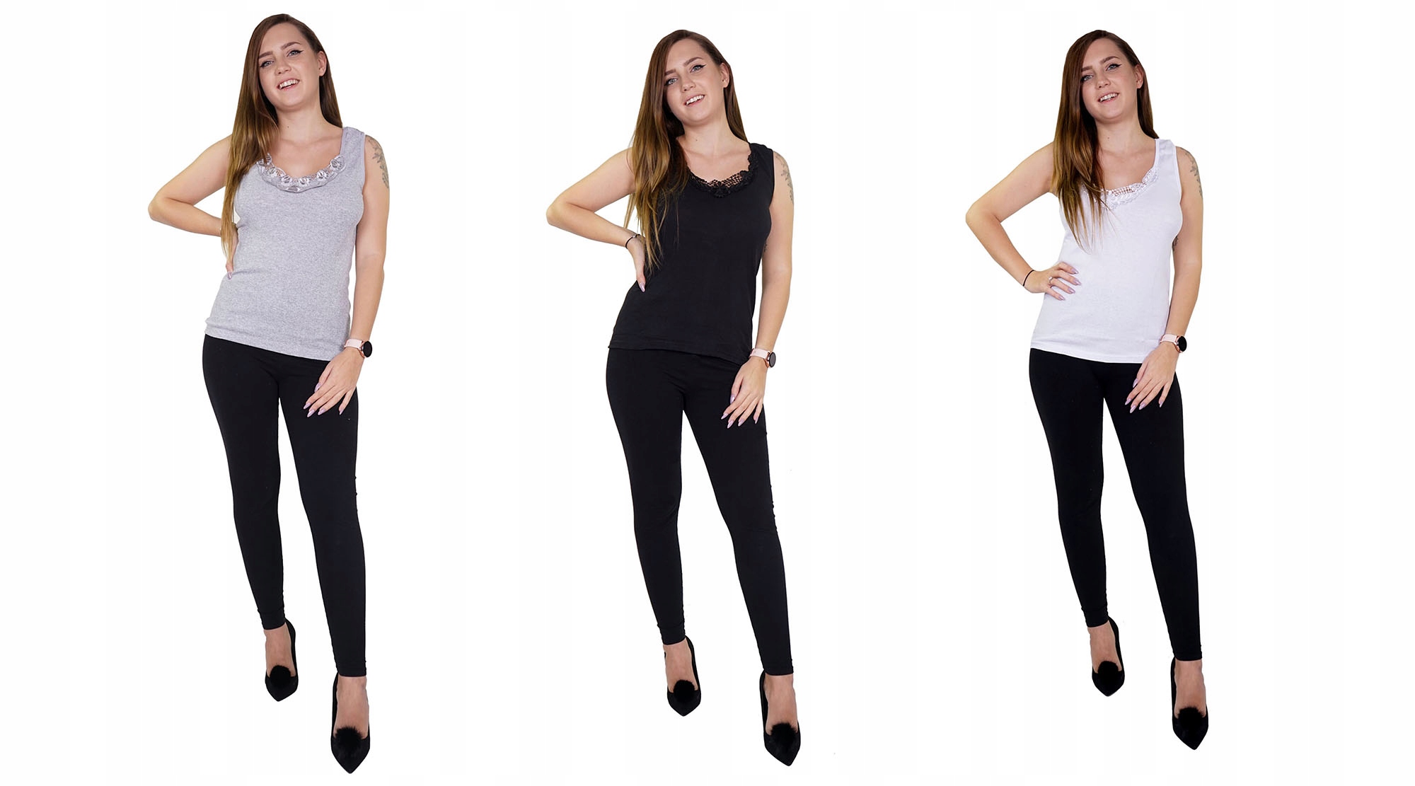 PODKOSZULKA DAMSKA NA RAMIĄCZKA mix 3XL (3szt)