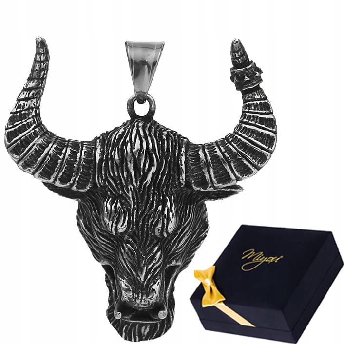 Srebrny Wisiorek Męski Byk Stal Szlachetna