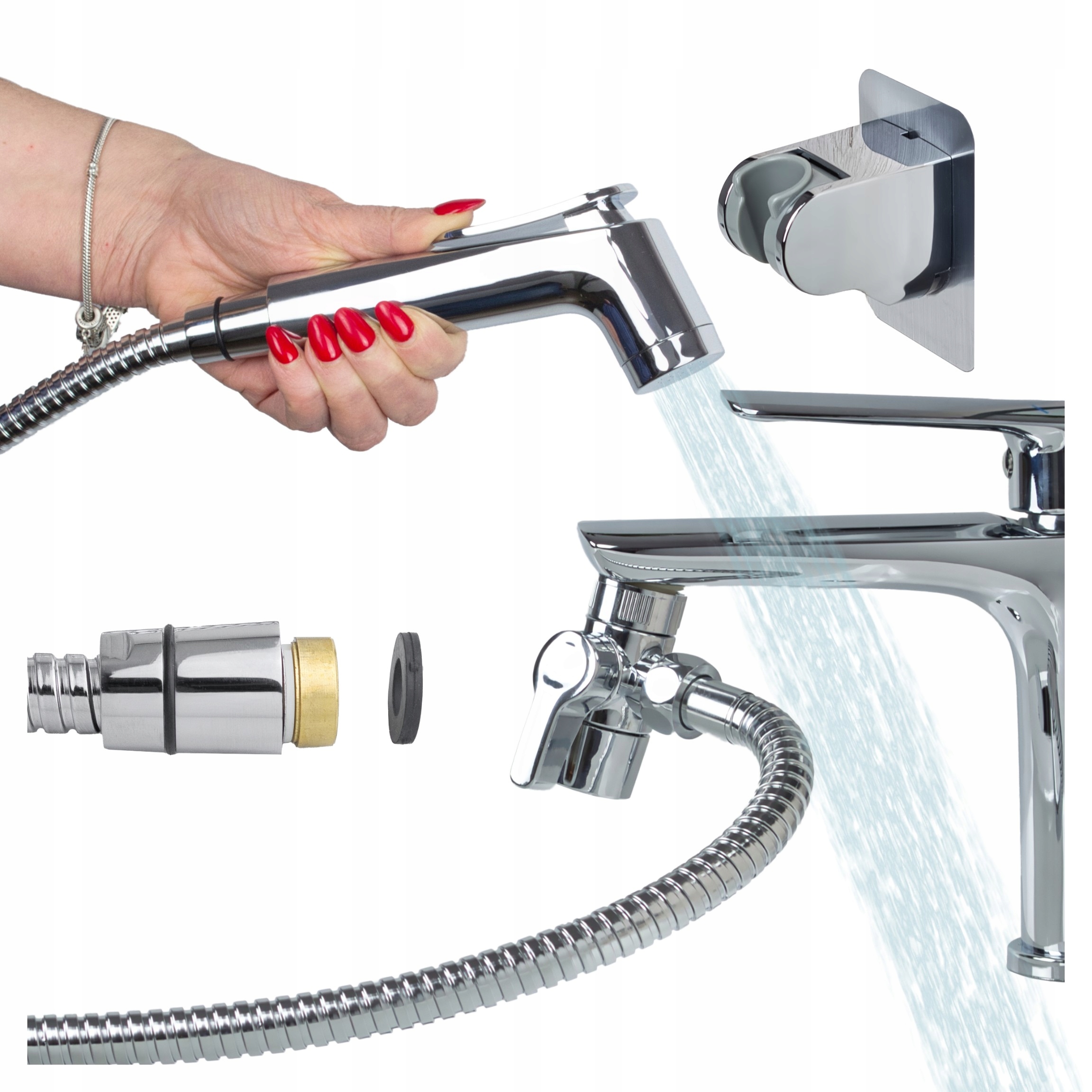 Bidetová sada pro sprchu sprchová hlavice hadice k umyvadlové baterii Bidetka