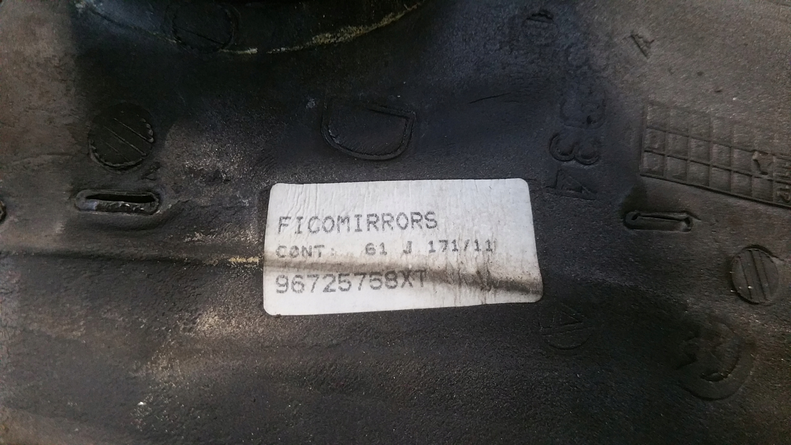 mirror right 2 PIN grzane manually Peugeot 206+