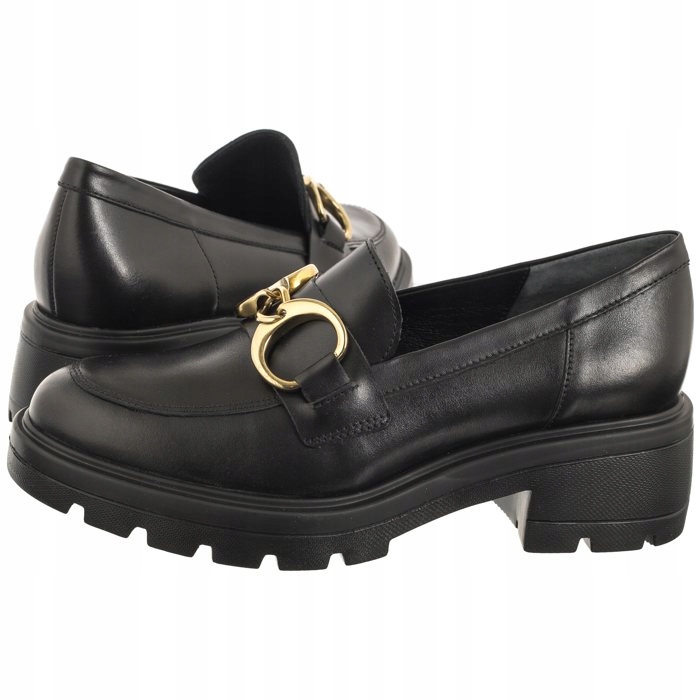 Boty Polobotky Mokasíny Kožené Dámské Ryłko Černé 3ZR43__ _TC3F