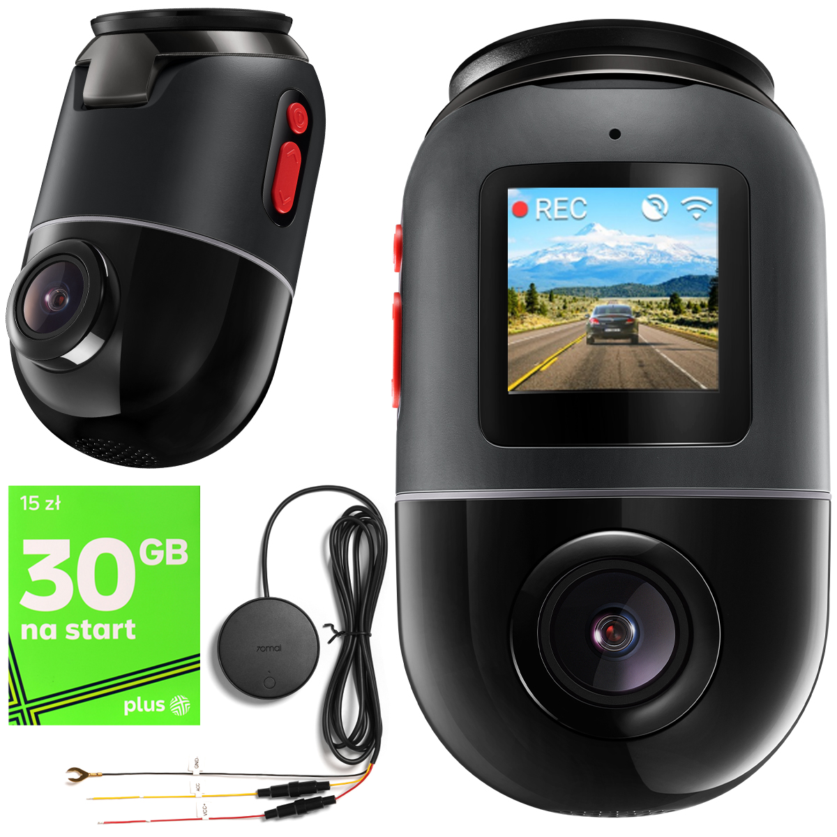 Kamera samochodowa 70mai Omni 64GB + kit UP04 +SIM