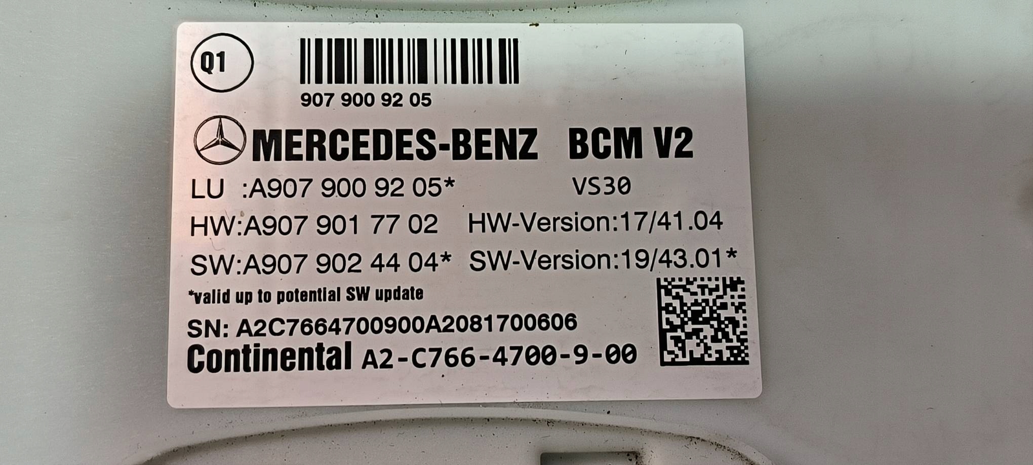 upravljačka A9079017702 mercedes-BENZ SPRINTER 907