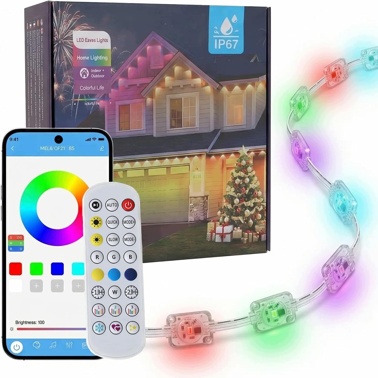 Sada Led světel Rgbic 15 m 18LED vánoční dekorace pro světelnou girlandu