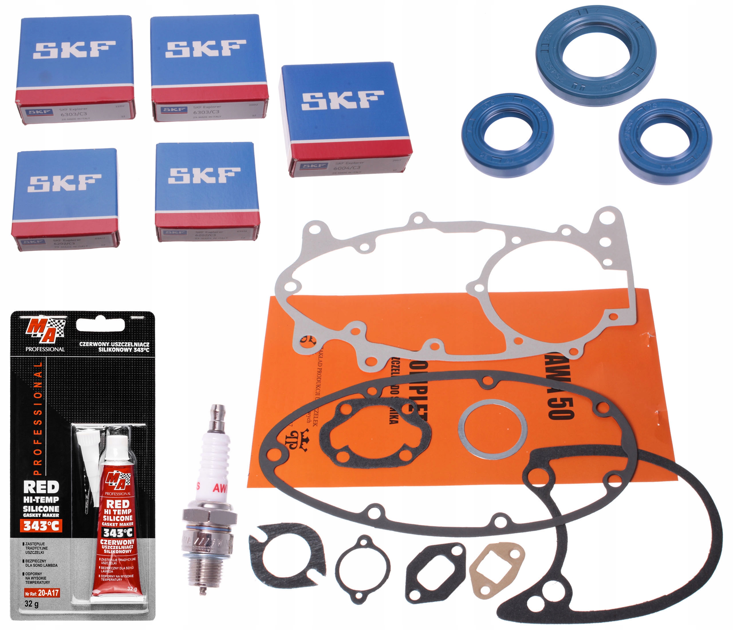 JAWA 50 20 21 Mustang 23P ROMET OGAR 200 Łożyska Silnika Uszczelki Simering