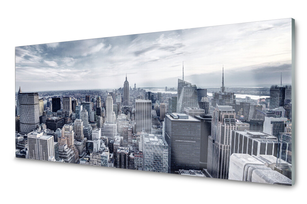 Fotoobraz na skle Mesto Domy 125x50