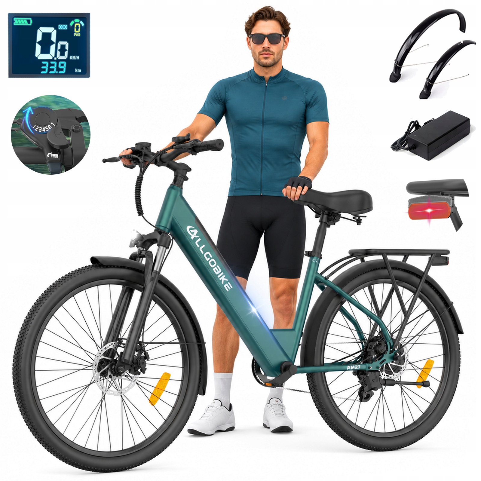 Rower elektryczny miejski Damski/Męski 250W 15AH 27.5*2.1" Ebike Shimano-7S