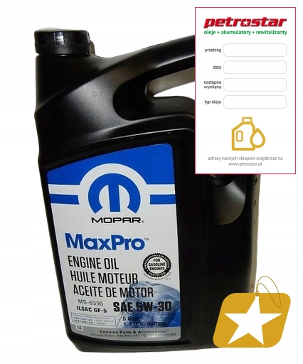 MOPAR 5W30 JEEP CHYSLER DODGE 5L