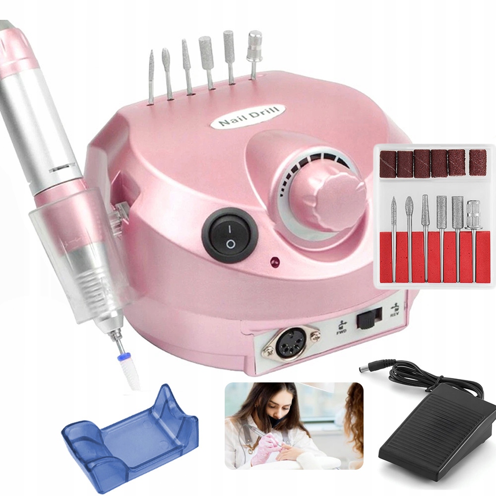 Bruska Na Nehty Manikúra Pedikúra Profesionální Silná sada fréz