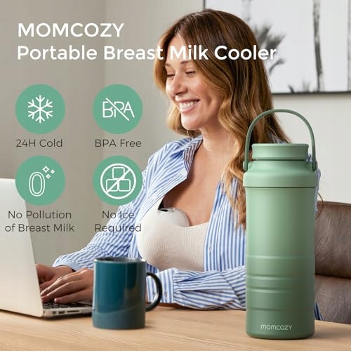 MOMCOZY Przenośny Chłodziarka Do Mleka Matki 628ml 24h Chłodzenie — miniatura 4