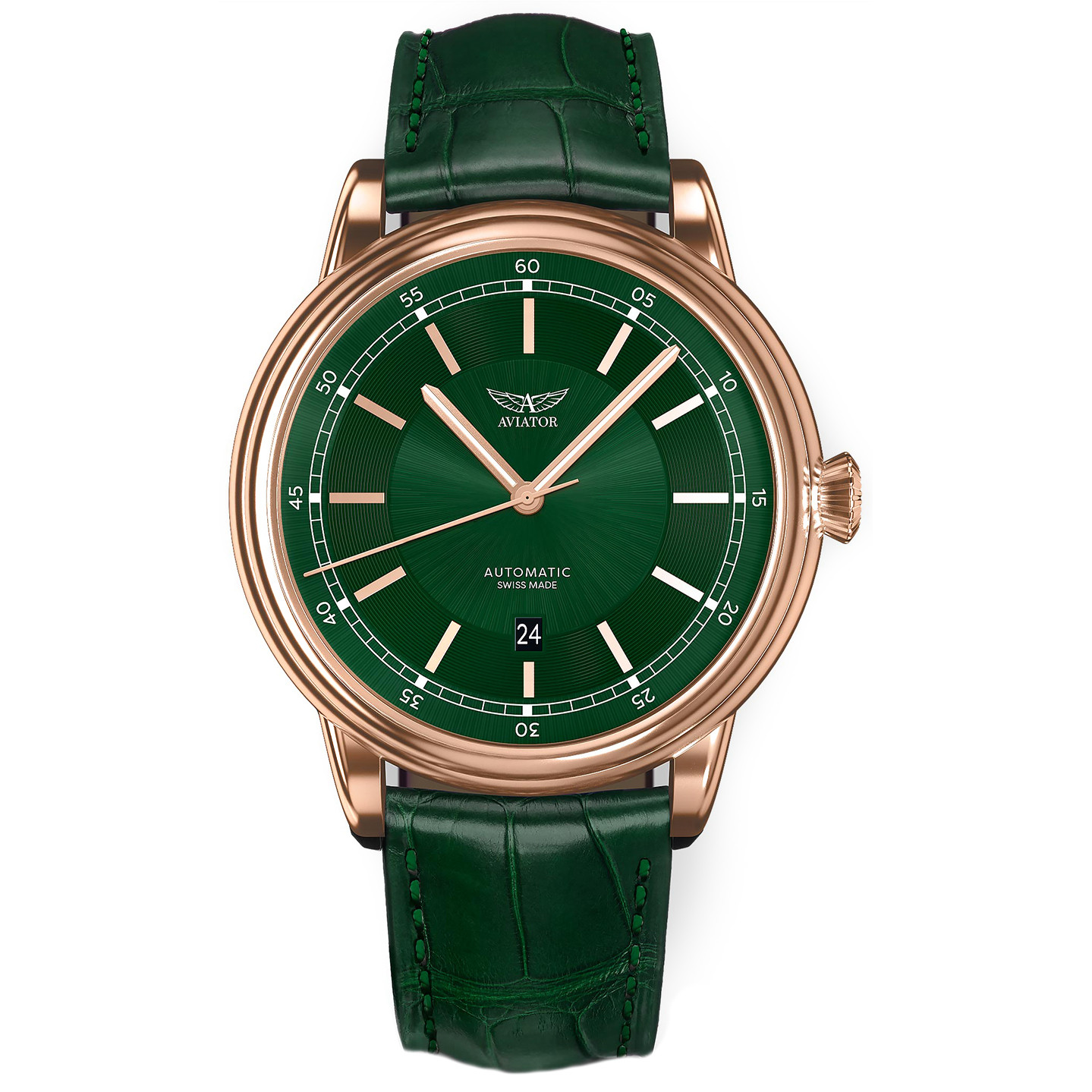 Pánské Hodinky Aviator V.3.32.2.237.4 zelený pásek